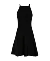 Prada Skirt Flare Halter Neckline Sleeveless Dress In Black