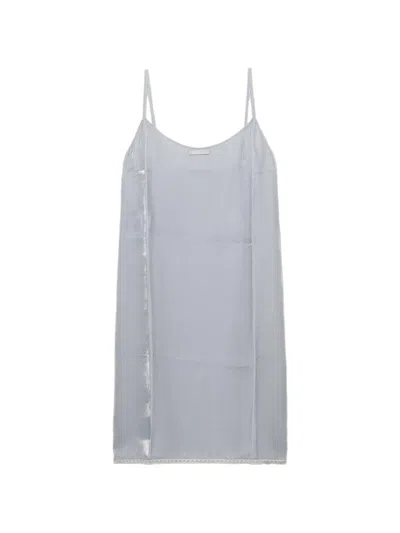 Prada Flared Spaghetti-straps Slip Dress In Gray