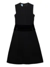 Prada Flared Welt-pocket Midi Dress In Black
