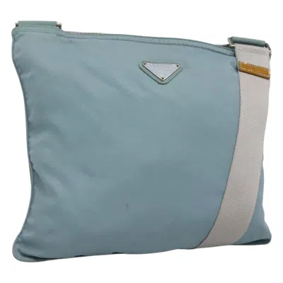 Pre-owned Prada Flat Messenger Bag Tessuto Blue Nylon Shoulder Bag Bag ()
