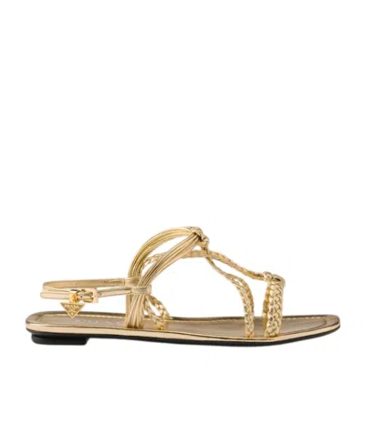 PRADA PRADA BRAIDED-STRAP FLAT SANDALS