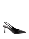 Prada Leather Pumps Slingback Pointed Toe Stiletto In Black