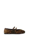 Prada Leopard Print Double Strap Ballet Flats