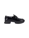 Prada Brushed Leather Squared-toe Loafers In Black