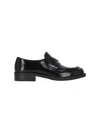 Prada Chocolate Moccasin In Black Patent Leather Men In Black