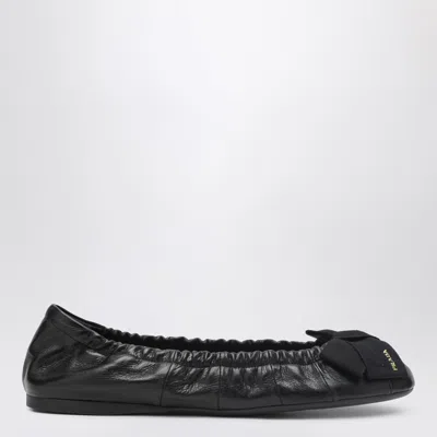 Prada Women Black Leather Ballet Flats, 3.5 Luxury Ballet Flats For Women Darveys
