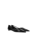 Prada Brushed Leather Cut-out Ballerina Flats In Black