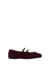 Prada Suede Ballerinas With Flat Sole And Round Toe In Burgundy