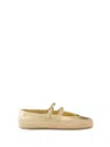 Prada Gold Raffia And Leather Espadrilles In Silver