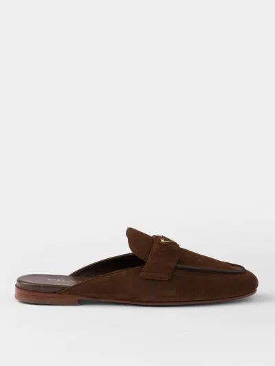 Prada Flat Shoes Woman Cocoa In Brown