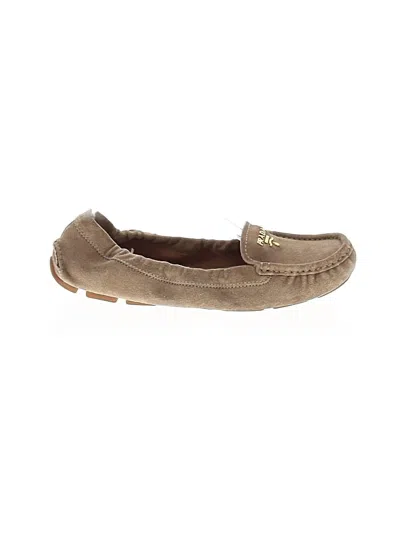 Pre-owned Prada Flats In Brown