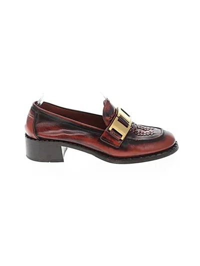 Pre-owned Prada Flats In Burgundy