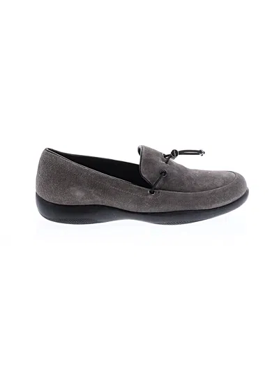 Pre-owned Prada Flats In Gray
