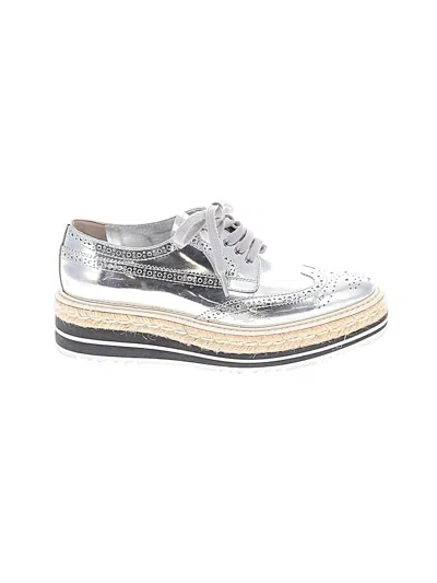 Pre-owned Prada Flats In Silver