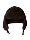 Prada Fleece Hat In Brown