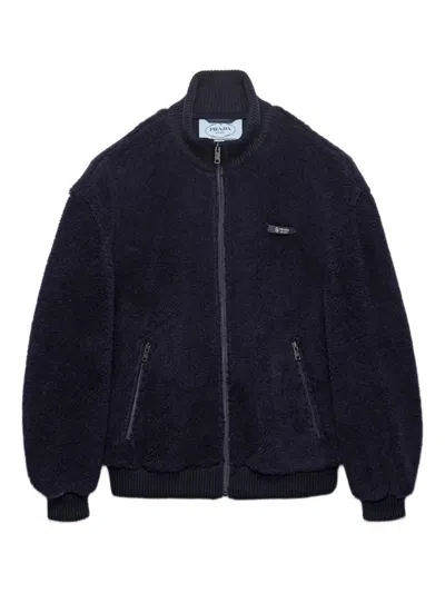 Prada Fleece Jacket In Blue