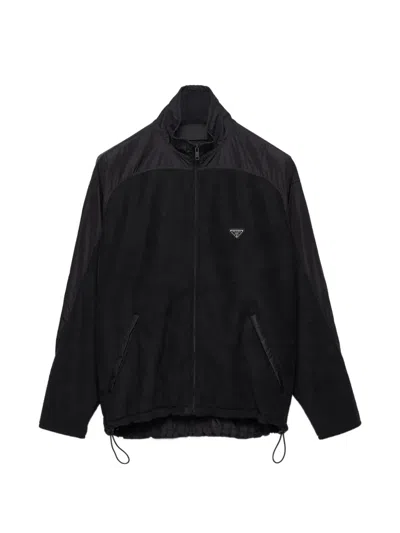 Prada Fleece Jacket In Black