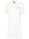 Prada Fleece Short-sleeves Mini Dress In F0018 Neutral