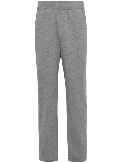 Prada Fleece Track Pants In Gray