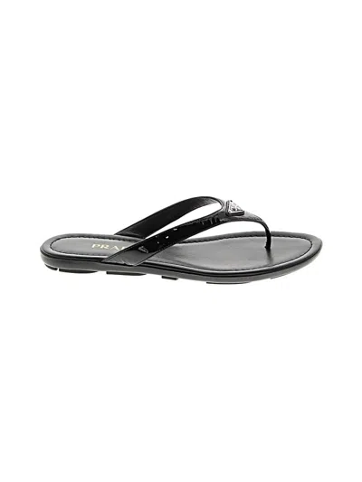 Pre-owned Prada Flip Flops In Black