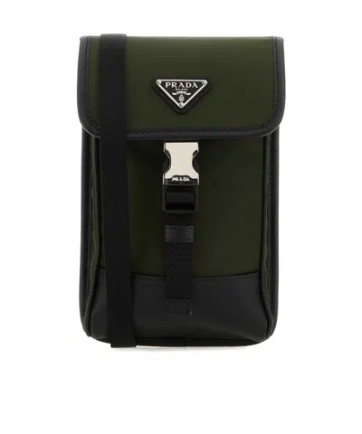 Prada Flip Mobile Phone Bag In Green