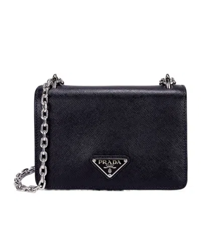Prada Flip Shoulder Bag In Black