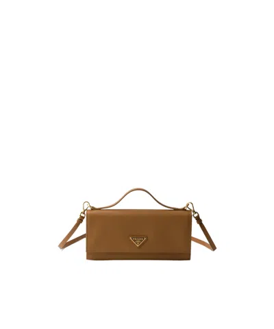 Prada Flip Wallet In Brown