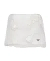 Prada Embroidered Satin And Organza Miniskirt In White