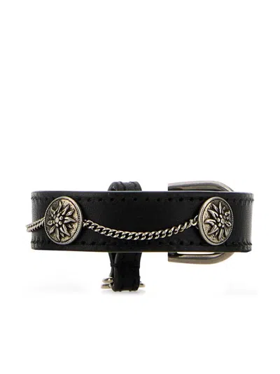 Prada Black Leather Bracelet