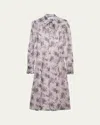 Prada Floral-print Chiffon Midi Dress In Rosa