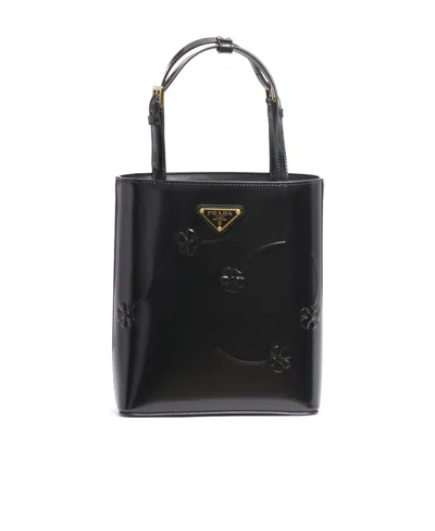 PRADA TRIANGLE LOGO-PLAQUE BUCKET BAG