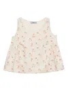 Prada Womens Neutral Embroidered Floral-print Cotton And Linen Top