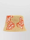 Prada Woman Raffia Bucket Hat In Cream