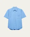 Prada Floral Eyelet Button Down Shirt
