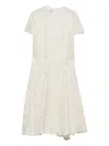 Prada Floral Jacquard Midi Dress In White