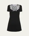 Prada Floral Lace Cady Mini Dress