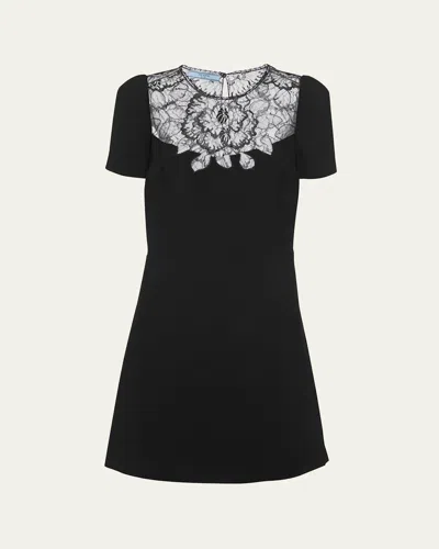 Prada Floral Lace Cady Mini Dress