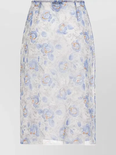 PRADA FLORAL MIDI-LENGTH PENCIL SKIRT