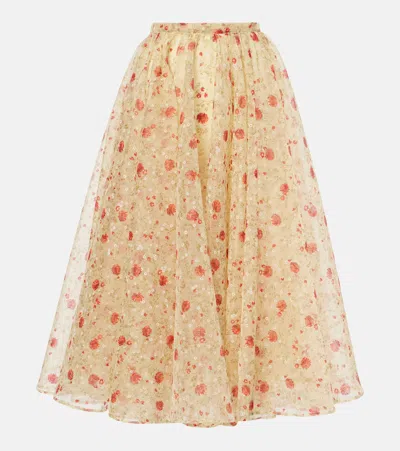 PRADA FLORAL MIDI SKIRT