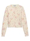Prada Floral Crewneck Cardigan In Multi