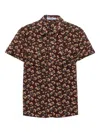 Prada Floral-pattern Patch-pocket Shirt In Brown