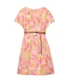 Prada Floral Print Silk Blend Knee-length Dress In Pink