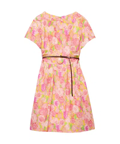 PRADA PRADA FLORAL-PRINTED SHORT-SLEEVED DRESS