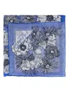Prada Floral-print Cotton Scarf In Blue