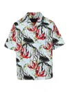 Prada Floral Print Buttoned Shirt In Light Blue