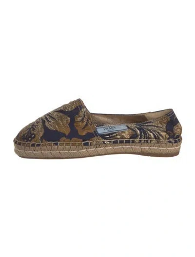 Pre-owned Prada Floral Print Espadrilles In Blue
