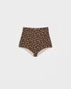 Prada Floral Print Georgette Brief In Brown