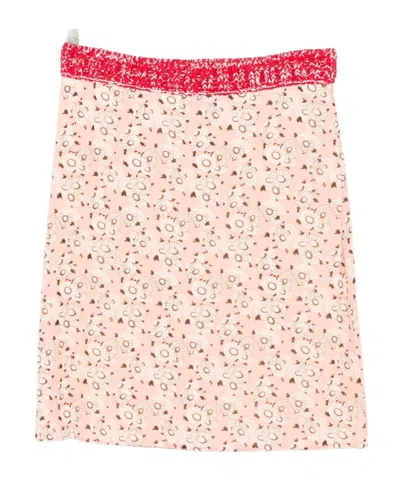 Prada Floral Print Georgette Skirt In Pink