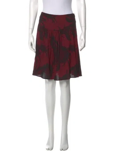 Pre-owned Prada Floral Print Knee-length Skirt In Red
