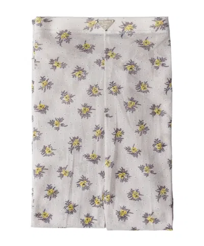 Prada Floral Print Leggings In Yellow